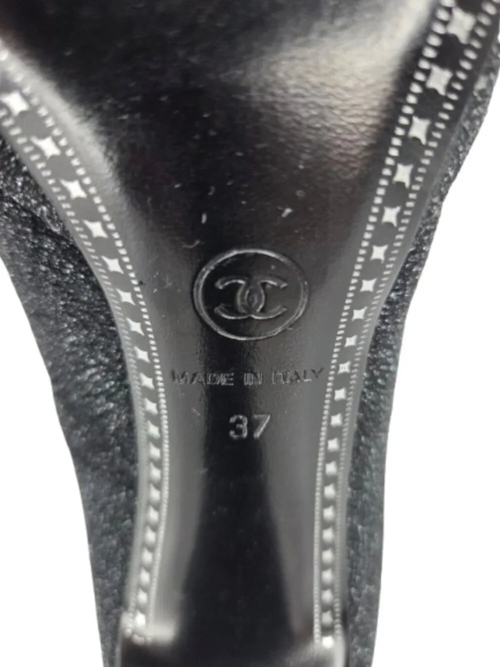 CHANEL Two Tone Glitter Cap Toe Platform Pumps Heels